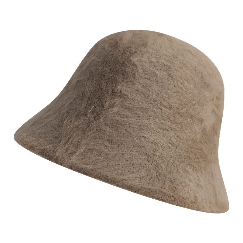 Himade秋冬百搭毛绒渔夫帽显脸小水桶保暖日系素颜盆帽兔毛帽子女