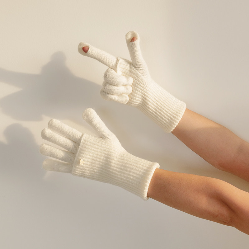 Himade秋冬季保暖防寒针织手套女生分指可触屏玩手机韩系骑行防风,淘宝优惠券,粉丝福利购,淘宝优惠卷