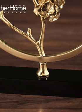 新古典风花朵电视柜样板间装饰品