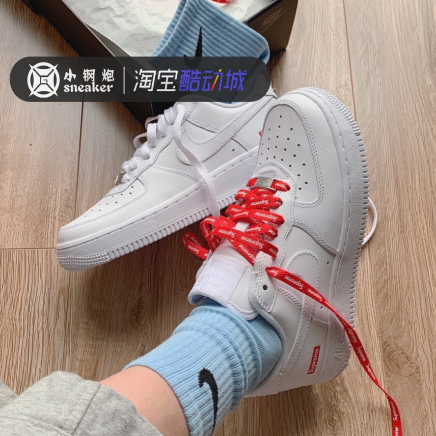 Supreme x Nike联名 Air Force 1纯白AF1空军一号 CU9225-100-图0