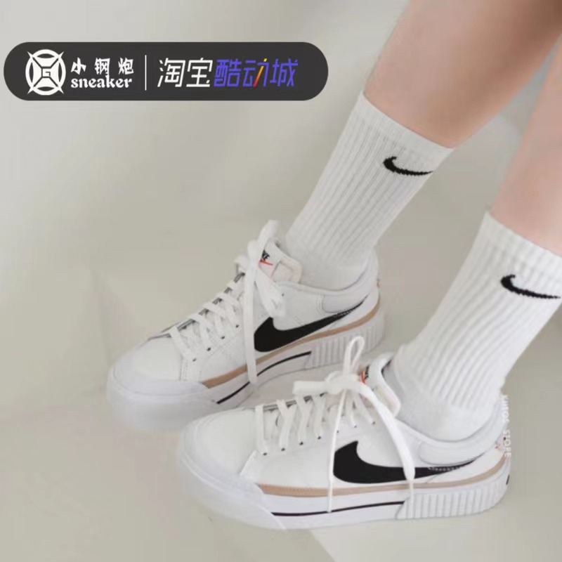 耐克/Nike Court Legacy增高厚底休闲男女子小白板鞋 DM7590-100-图0