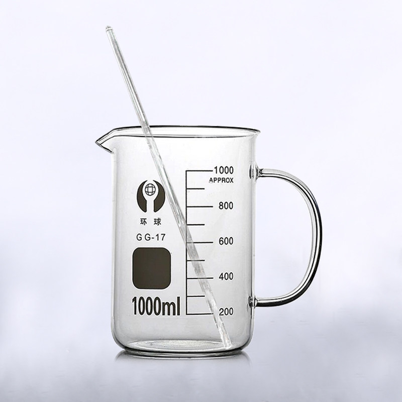 1000ml 500ml带柄烧杯 塑料漏斗 玻璃棒 500ml广口三角瓶玻璃套装