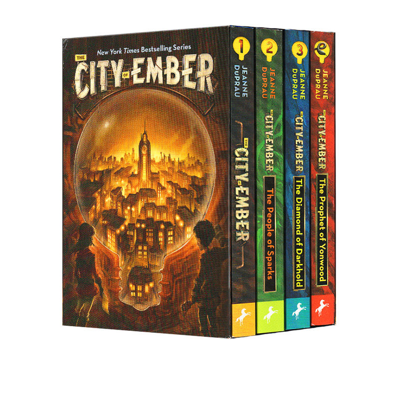 预售微光之城英文原版 The City of Ember Complete Boxed Set魔幻奇幻小说4册盒装青少年英语课外阅读书籍_虎窝淘