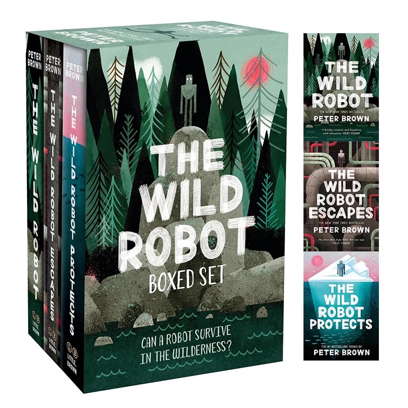 荒野机器人 3册礼盒装 英文原版 The Wild Robot 电影小说原著 青少年科幻小说 凯迪克奖插画师 Peter Brown 彼得布朗作品
