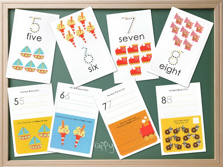 英文原版 Alphaprints Wipe Clean Flash Cards Numbers 儿童英文数字书写指纹活动卡片 盒装26张赠擦写笔
