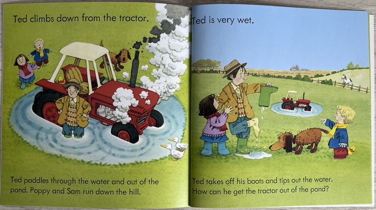 英文原版绘本 Usborne Poppy and Sam's Book and 3 Jigsaws: Tractors 尤斯伯恩拼图游戏书 22年新品 亲子共读绘本和3张拼图 - 图2