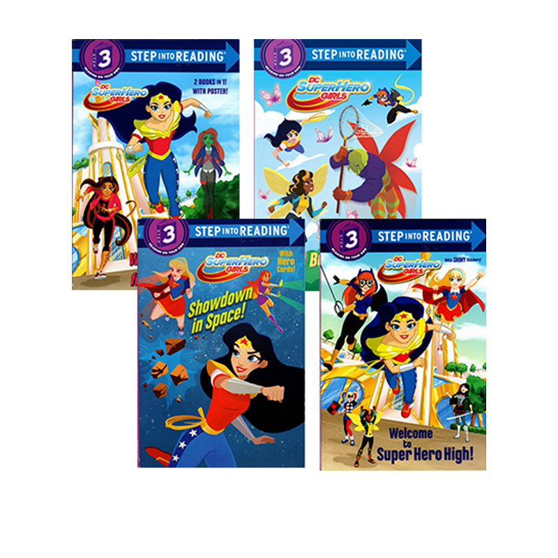 【自营】英文原版 DC Super hero Girls 4册 神奇女侠 附卡片附贴纸 step into reading L3 美国兰登经典分级读物 - 图3