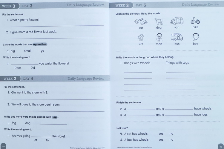 【自营】美国加州 Daily Language Review Common Core Edition 语言学习8册合售 小学生练习册 Evan Moor 英文 - 图2