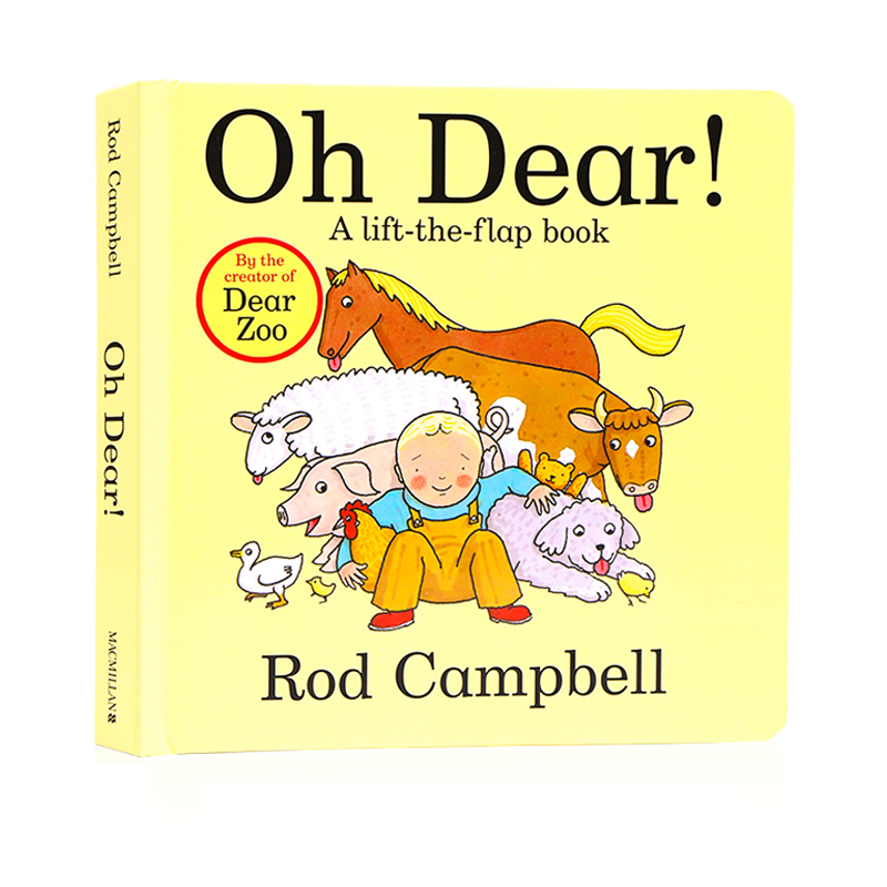 英文原版 Oh Dear!亲爱的纸板书低幼启蒙儿童 Dear Zoo亲爱的动物园同作家 Rod Campbell儿童英语认知图画书-图3