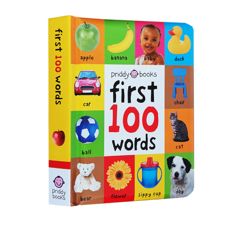 First 100 Words 启蒙认知100单词 Animals Numbers Colors Shapes 精装纸板书 英文原版儿童早教字典词典  priddy books - 图3