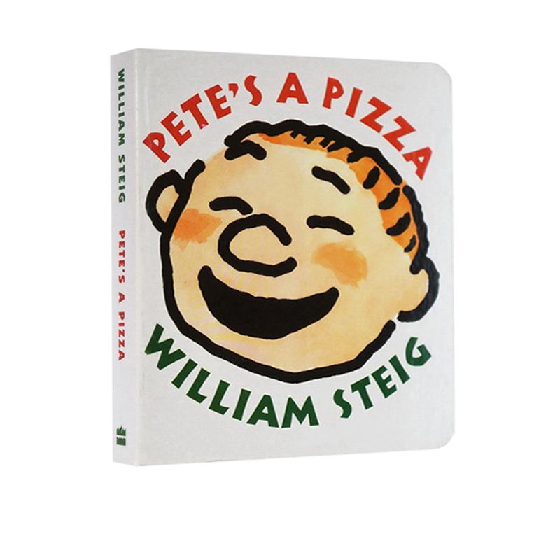 英文原版 Pete's a Pizza 小彼得变成了披萨 纸板书 儿童英语启蒙幽默图画故事书 名家William Steig - 图3