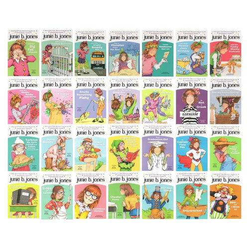 朱尼琼斯校园日记 1-28册盒装 Junie B.Jones 芭芭拉儿童文学 Barbara Park 英文原版章节桥梁书 Books in a Bus - 图0