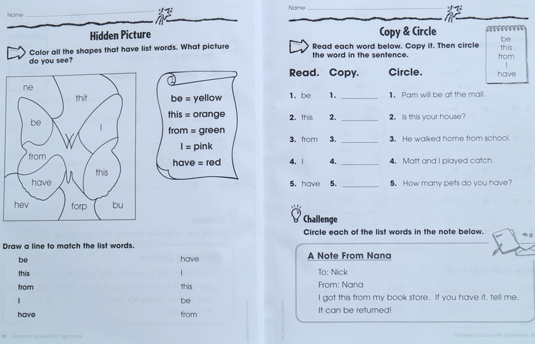 学乐成功系列 Scholastic Success Grammar Writing写作 Reading阅读 Sight Words常见字英文原版小学生家庭练习册-图2