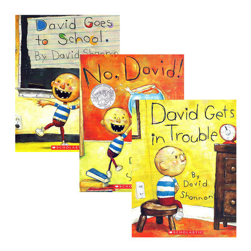 【自营】No David大卫不可以系列英文绘本 3册合售 Shanno 大卫香农吴敏兰书单 David Goes to School/David Gets in Trouble - 图3