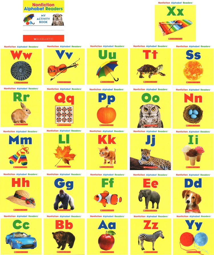 Scholastic 学乐出品 英文原版 Nonfiction Alphabet Readers 26册盒装 学乐字母启蒙认知教辅 儿童分级读物学习 - 图0