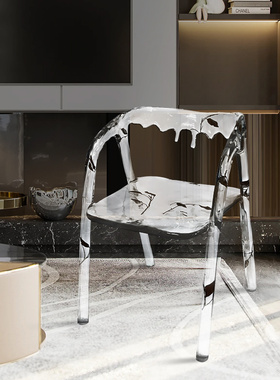 北欧简约水晶进口透明树脂餐椅