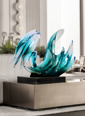 抽象装饰品轻奢摆件透明树脂