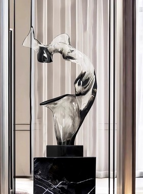 酒店大堂抽象透明树脂雕塑摆件