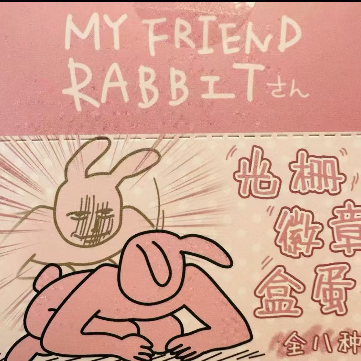 现货正版 艾漫官谷粉红兔子-PU软马口铁徽章整盒盲抽光栅吧唧周边 - 图1