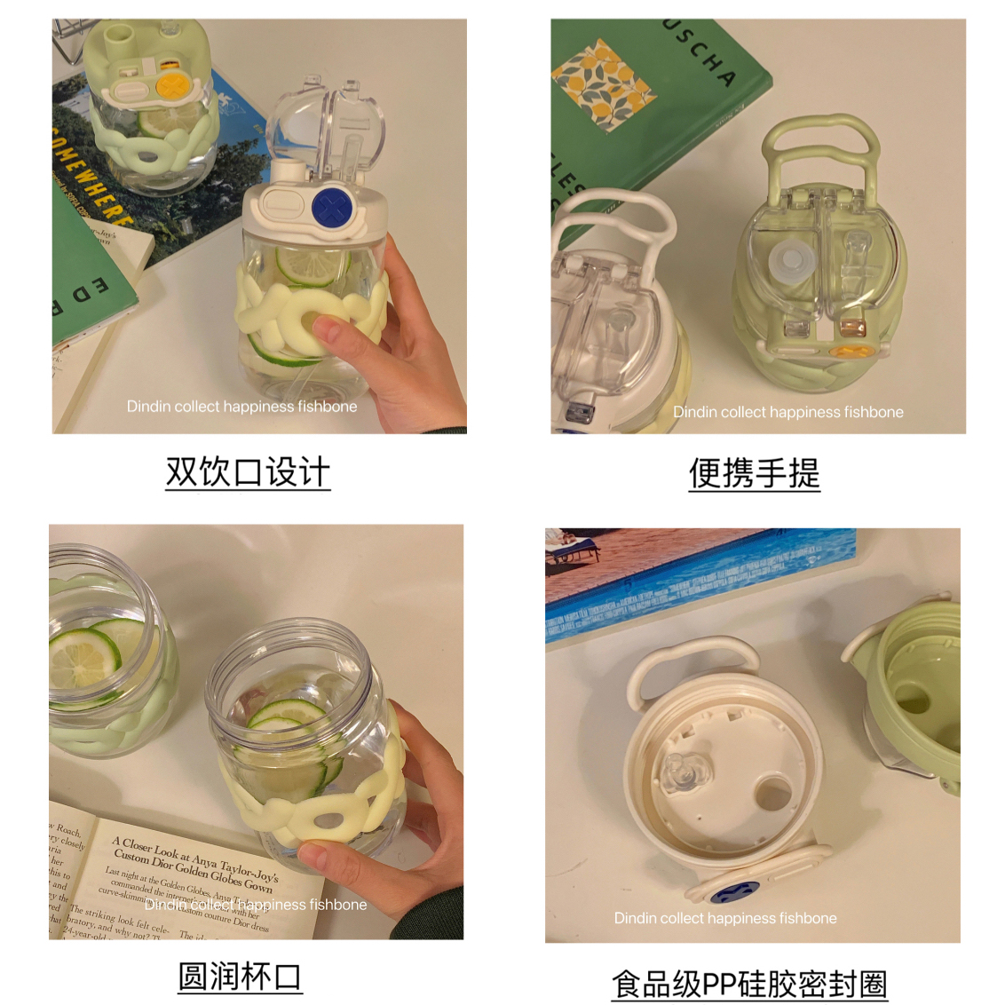 吸管水杯女生高颜值塑料双饮随行咖啡杯学生泡茶随手杯子夏季ins - 图3