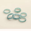 Purely natural A-grade old blue water jade jade plain ring women's ring jade ring running ring concentric ring