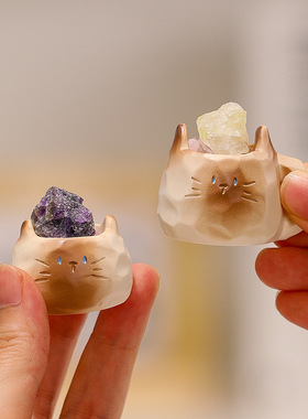 猫猫水晶盲盒摆件香薰扩香石