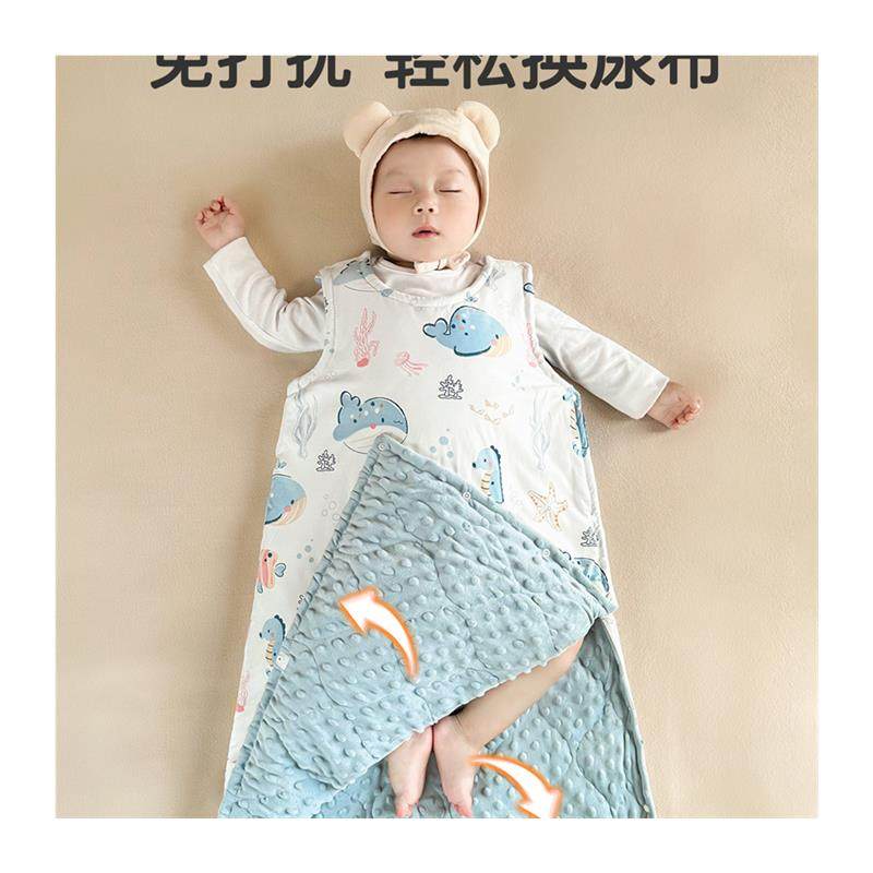 婴儿睡袋秋冬季恒温宝宝背心式护肚子新生儿童防踢被子神器豆豆绒,淘宝优惠券,粉丝福利购,淘宝优惠卷