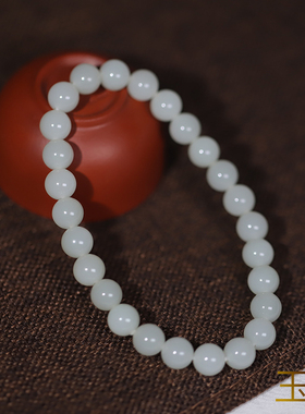 新疆和田玉籽料圆珠手串