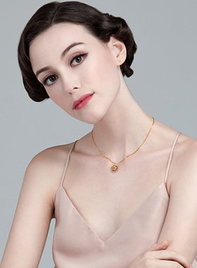 Aldora银镀金樱花造型时尚项链