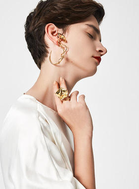 黄铜镀14K金/红色烧青纯手工雕琢