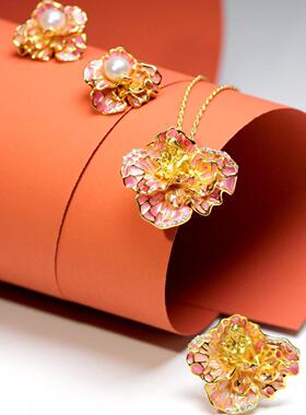 poppee原创设计麟琅炼金家-芍药系列新年小众饰品气质简约女生