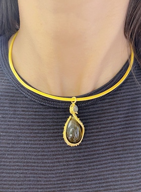 「现货」Boheme新加坡品牌元上都龙蛇拉长石颈圈锁骨项链华丽复古