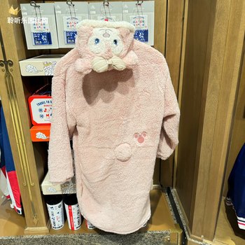 Shanghai Disney ການຊື້ພາຍໃນປະເທດ Shirley Mei plus velvet thickened warm hooded sweatshirt fleece sweater home wear nightgown