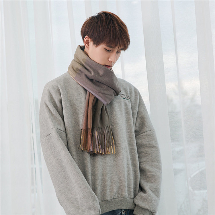 秋冬新款男士围巾 保暖流苏格子刺毛围巾男 仿羊绒围巾男格子围巾,淘宝优惠券,粉丝福利购,淘宝优惠卷