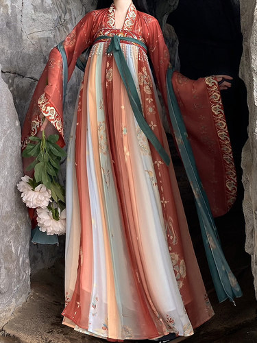 大码汉服女200斤胖mm唐制齐胸大袖春秋薄款学生日常超仙显瘦夏季 - 图2