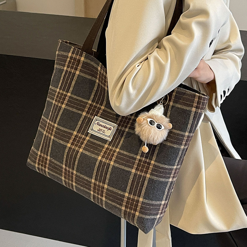 复古大容量帆布包包女秋冬2025新款时尚通勤单肩包休闲手提托特包,淘宝优惠券,粉丝福利购,淘宝优惠卷