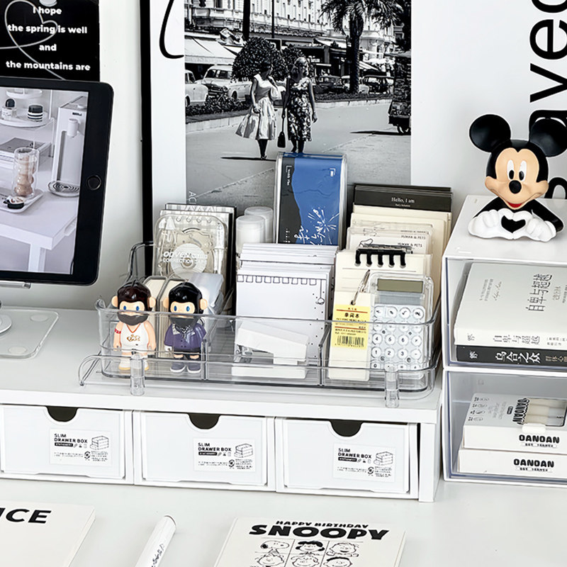 透明亚克力桌面收纳盒多层抽屉式书籍杂物整理架文具文件收纳神器,淘宝优惠券,粉丝福利购,淘宝优惠卷