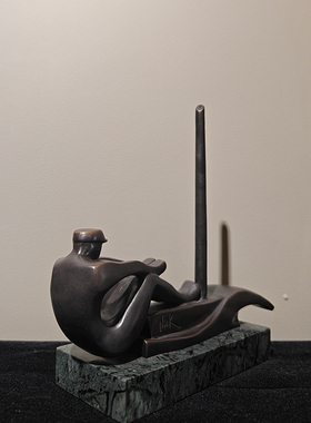 纯铜桌面摆件划船高端礼品