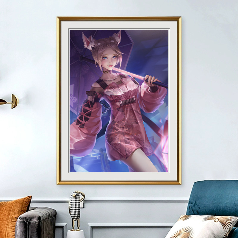 公孙离无限星赏官竖版十字绣小幅王者荣耀皮肤新款客厅卧室钻石画