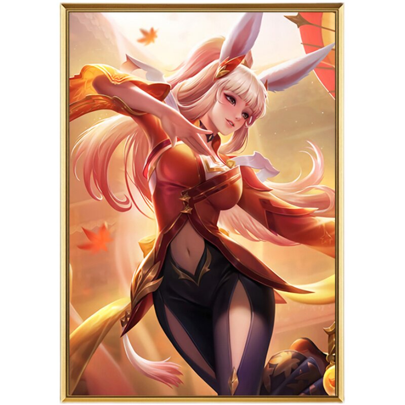公孙离幻舞玲珑竖版十字绣新款王者荣耀皮肤客厅卧室小幅5d钻石画
