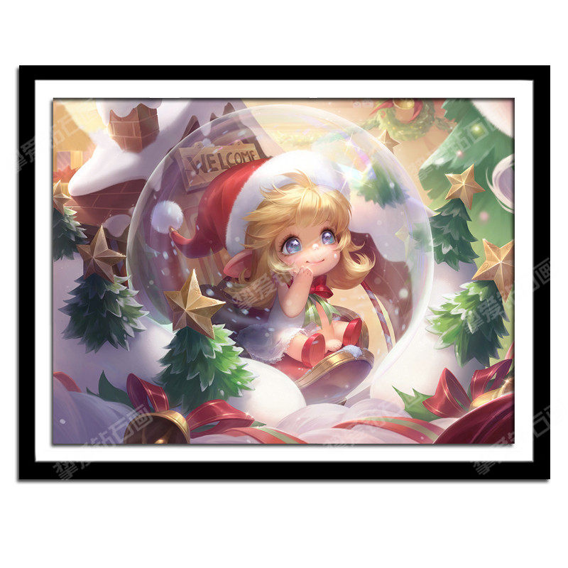 蔡文姬奇迹圣诞十字绣线绣新款王者荣耀皮肤自己手工满砖5d钻石画