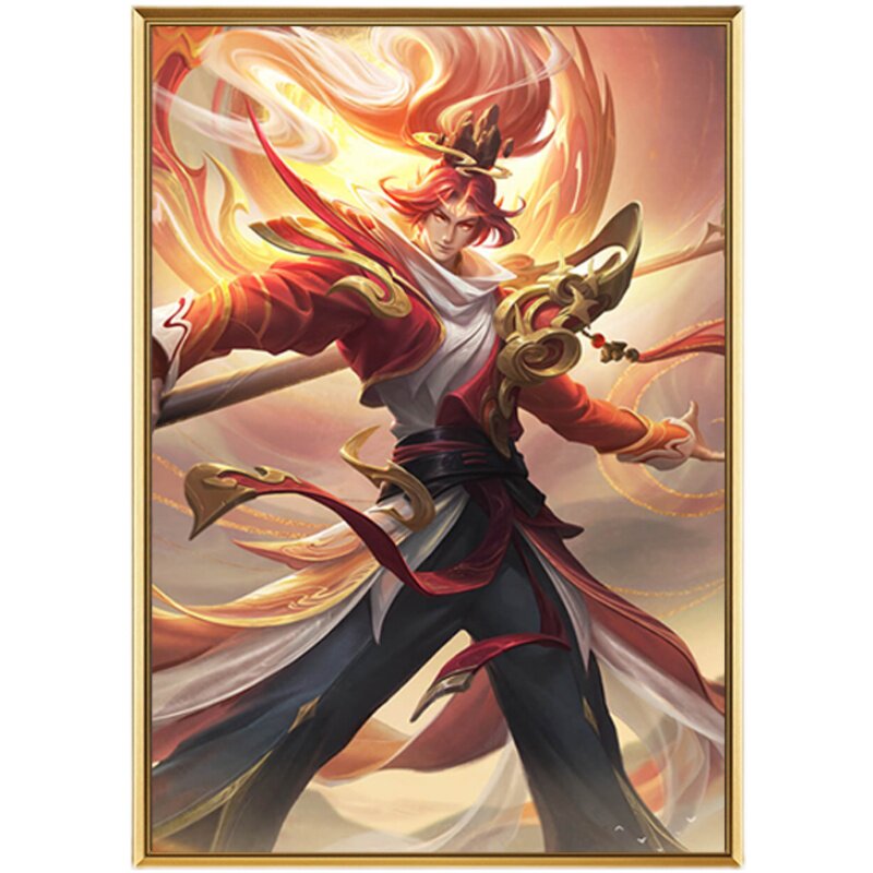 韩信飞衡十字绣竖版王者荣耀皮肤新款简单线绣小幅贴满砖5d钻石画