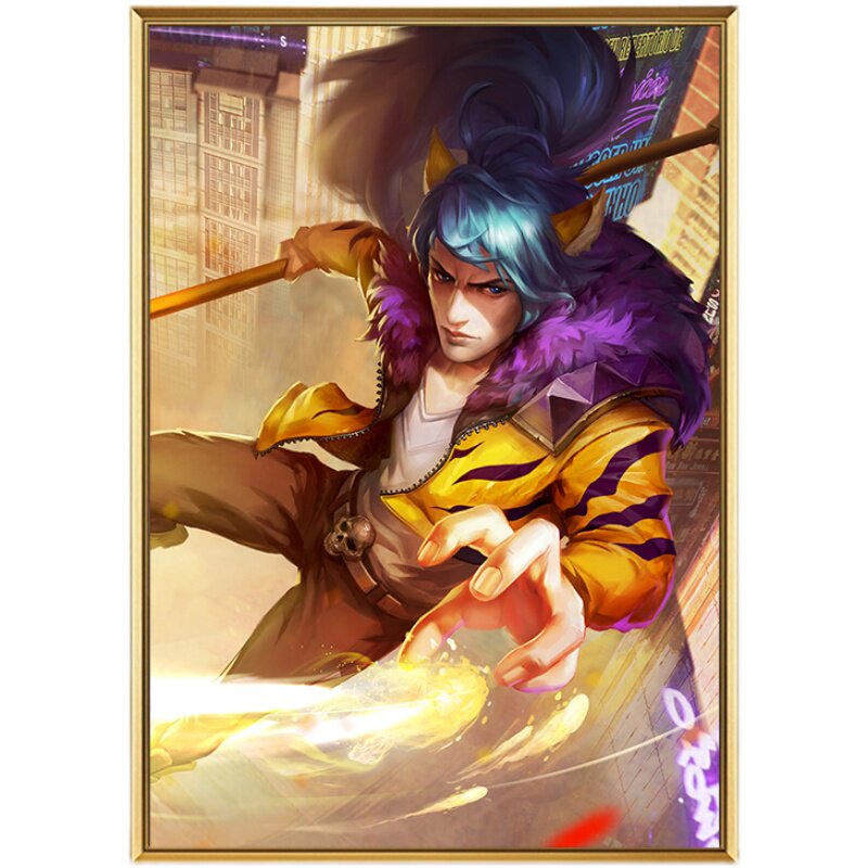 韩信街头霸王竖版十字绣新款客厅小幅小件王者荣耀皮肤满砖钻石画