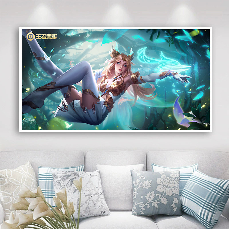 高清印花十字绣艾琳女武神新款线绣王者荣耀皮肤卡通贴满砖钻石画