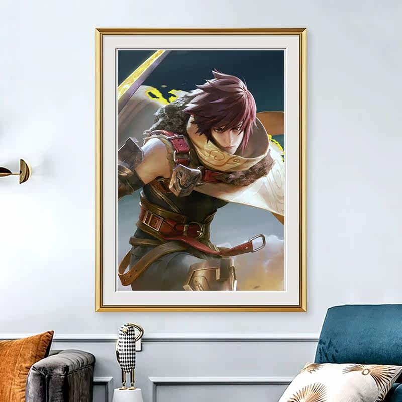 十字绣澜孤猎竖版线绣新款王者荣耀皮肤客厅卧室小幅满砖5d钻石画