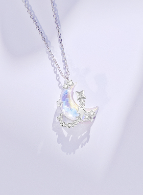 星月纯银银闺蜜项链女小众设计感