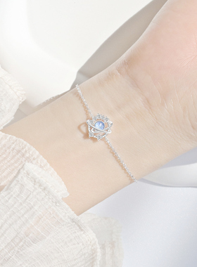 星球纯银项链女锁骨链七夕礼物