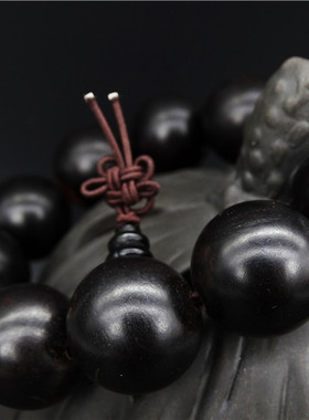 沉香印尼乌木顺纹男女款佛珠手链