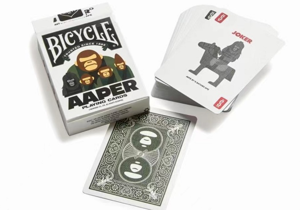 默默纸牌Bicycle Aape deck美国猿人卡通联名花切收藏扑克牌-图0