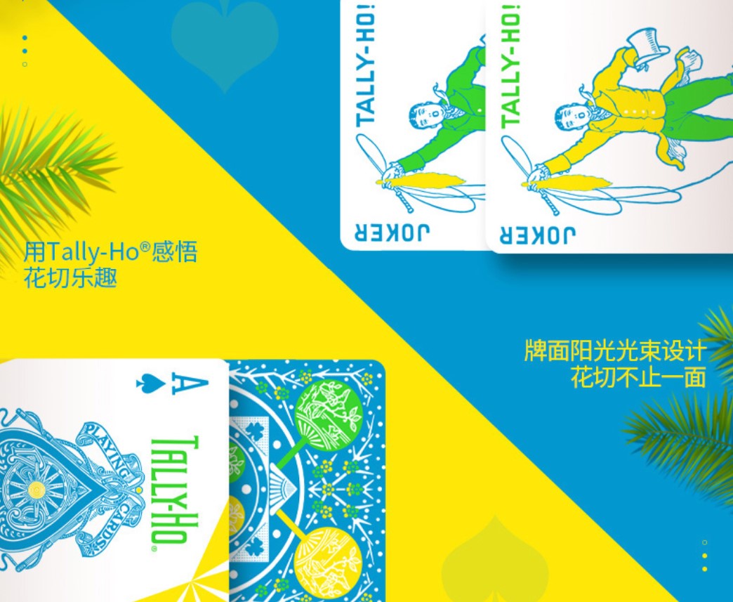 默默纸牌Tally-ho playingcard美国TH夏季版扇背花切练习扑克牌 - 图3